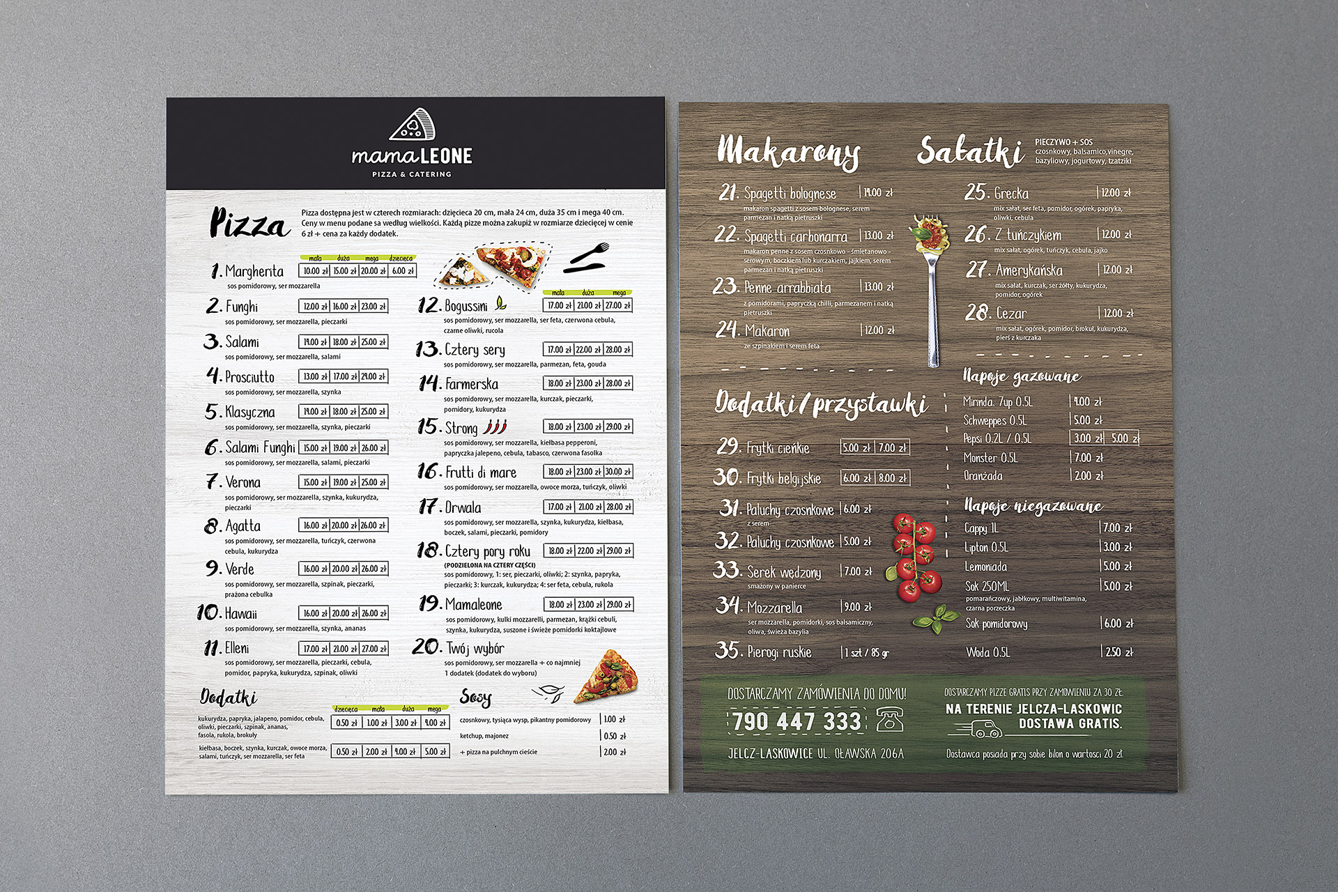 Mamaleone menu dostawa